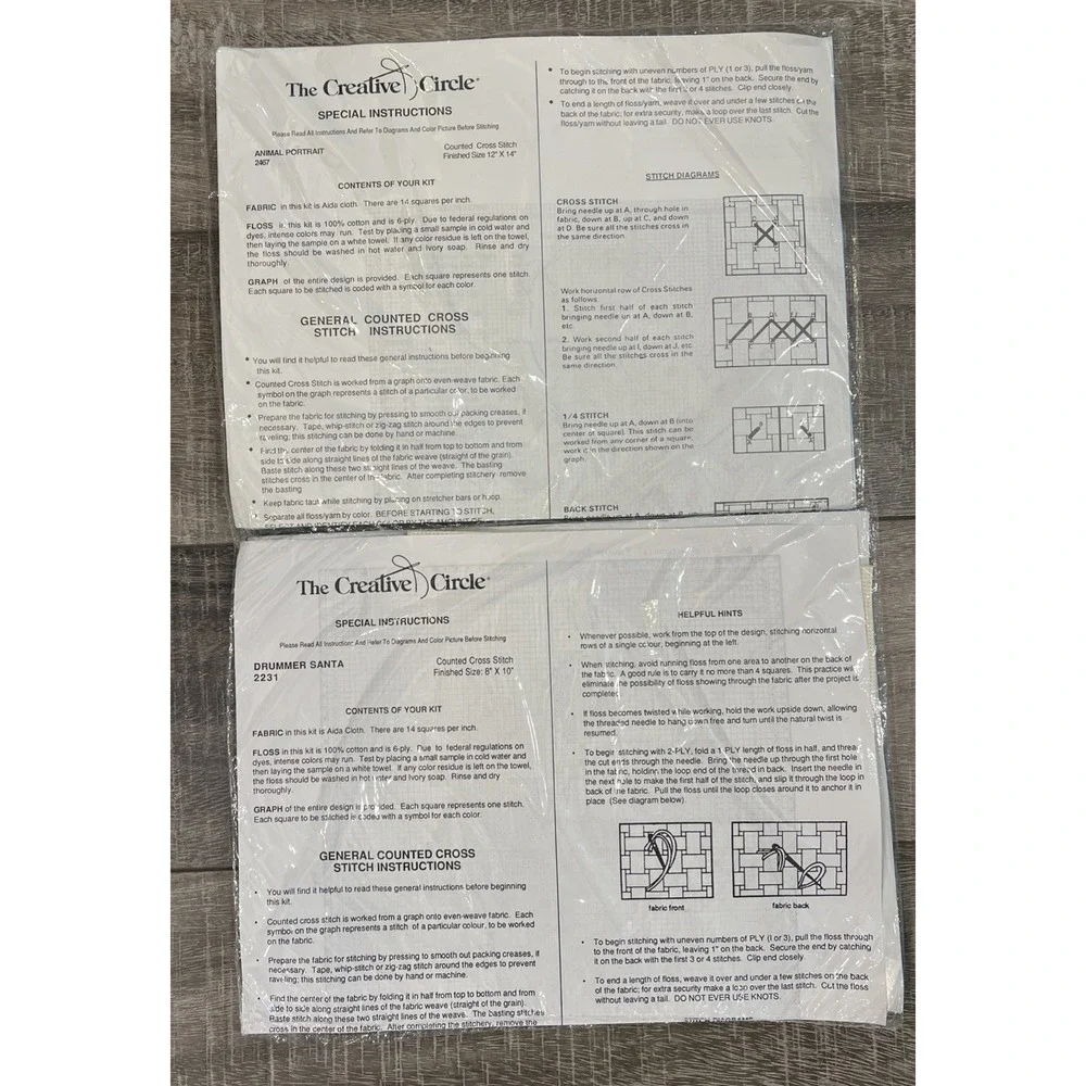Unopened The Creative Circle‎ - Stitchery Kit Lot 2 Pkgs, Christmas Stockings